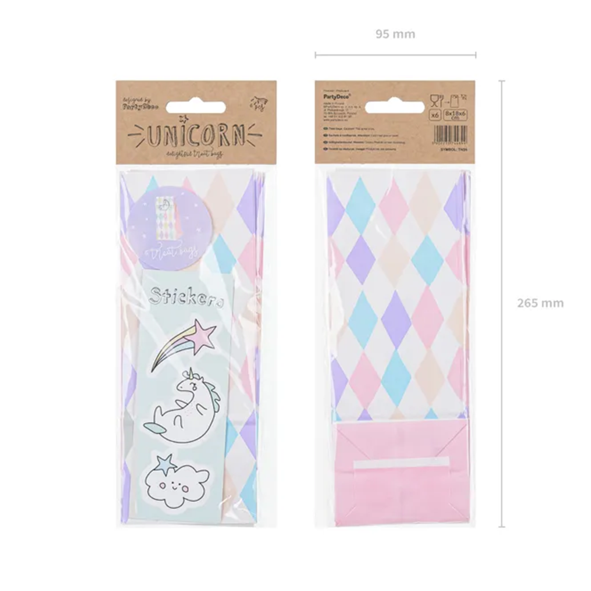 6 Treat Bags - Unicorn