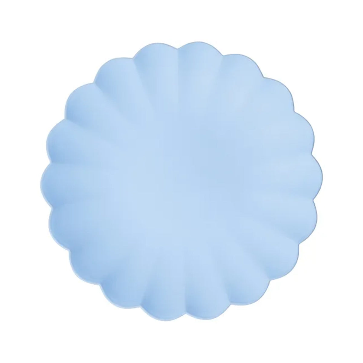 4 Plastikteller - Rüsche - Light Blue