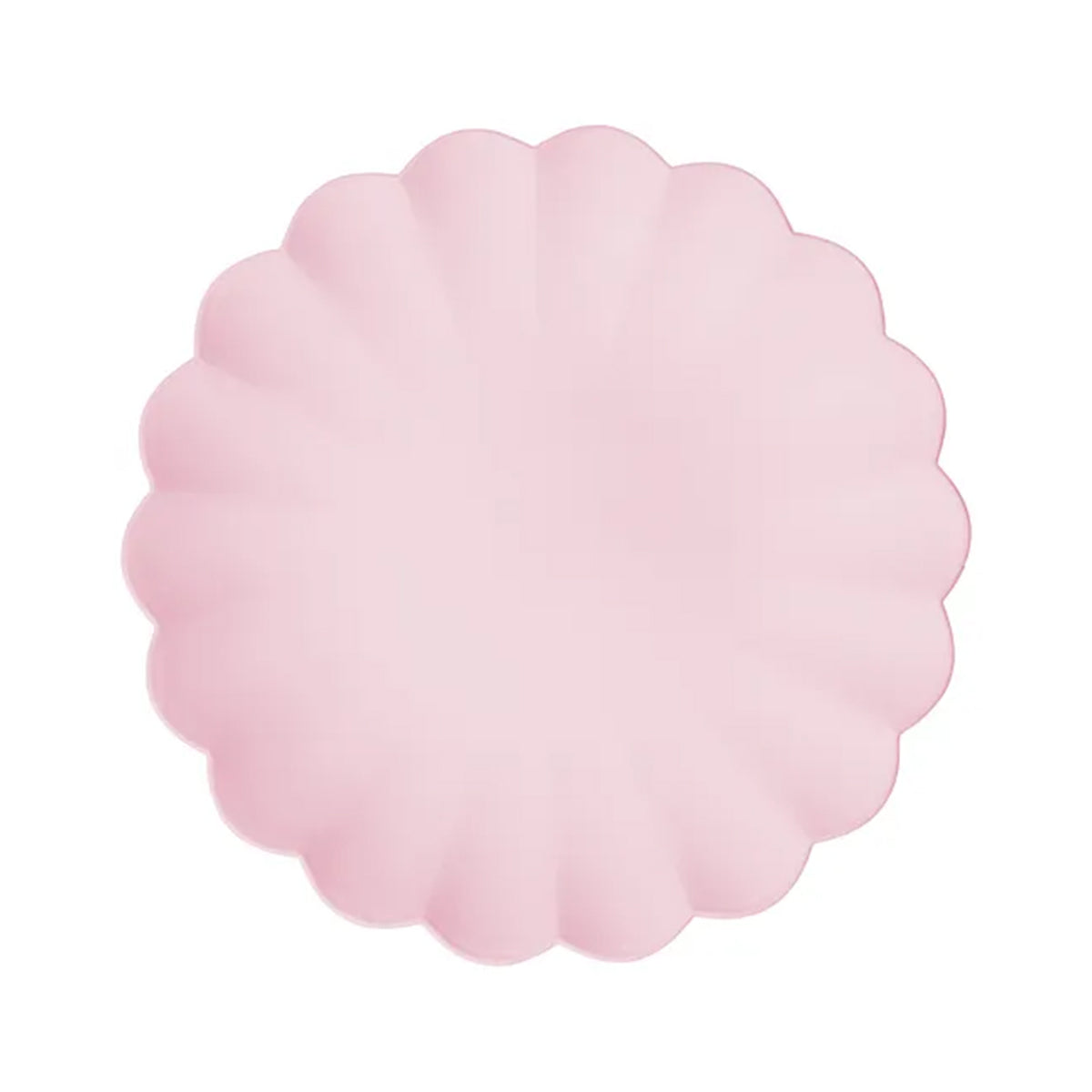 4 Plastikteller - Rüsche - Pink