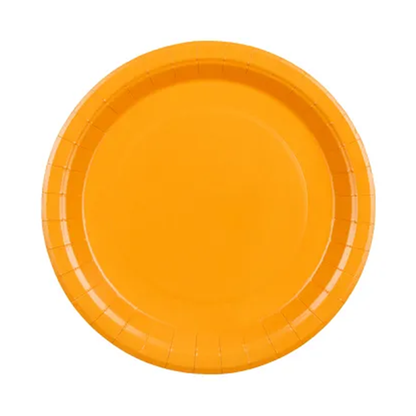 6 Pappteller - Hellorange  - 23cm