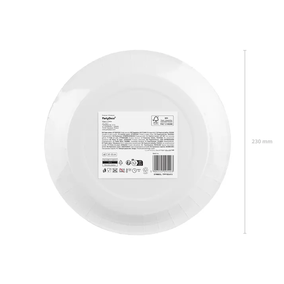 6 Pappteller - Beige  - 23cm
