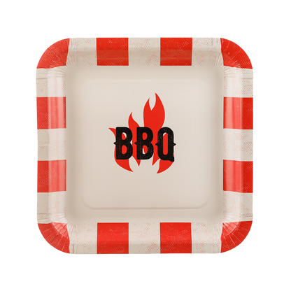 6 Pappteller - BBQ - 26x26 cm