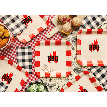 6 Pappteller - BBQ - 26x26 cm