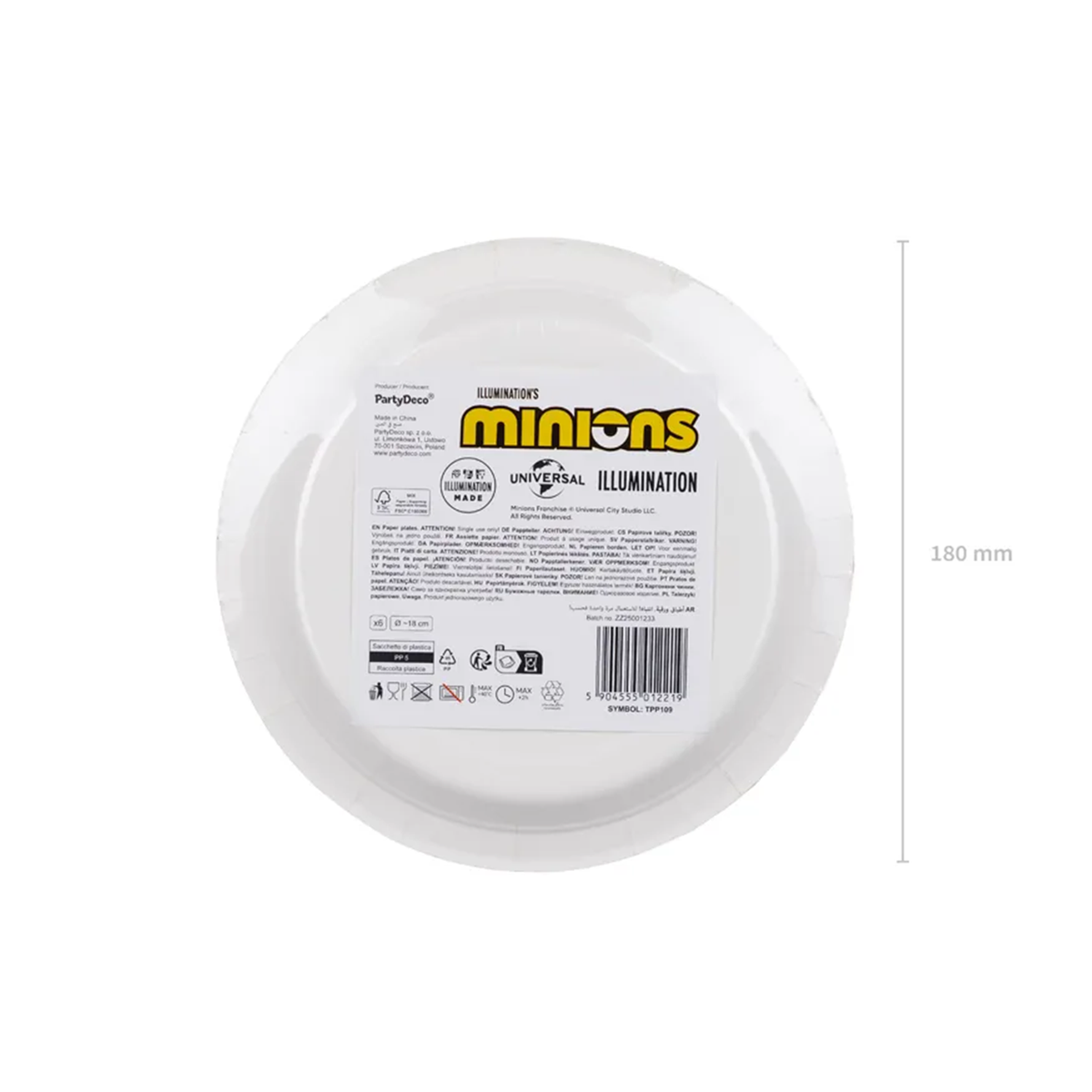 6 Pappteller - Minions - 18cm