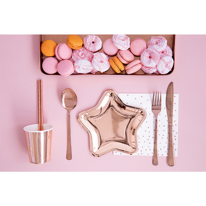 6 Pappteller Trend - Ø 18cm - Star - RoseGold