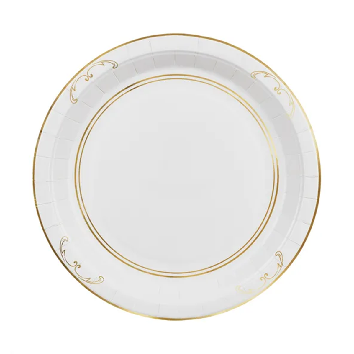 6 Pappteller - Ornament Weiß - 23cm