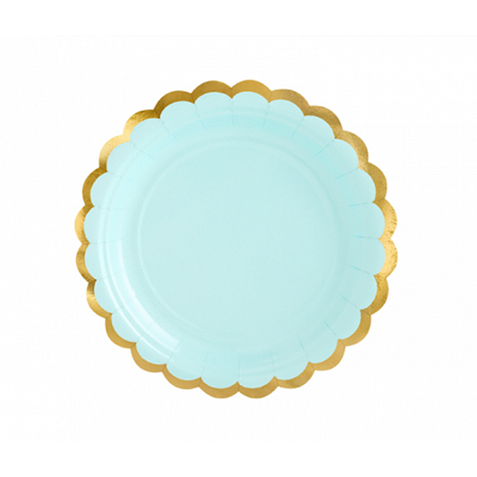 6 Pappteller Trend - Ø 18cm - Pastell Mint