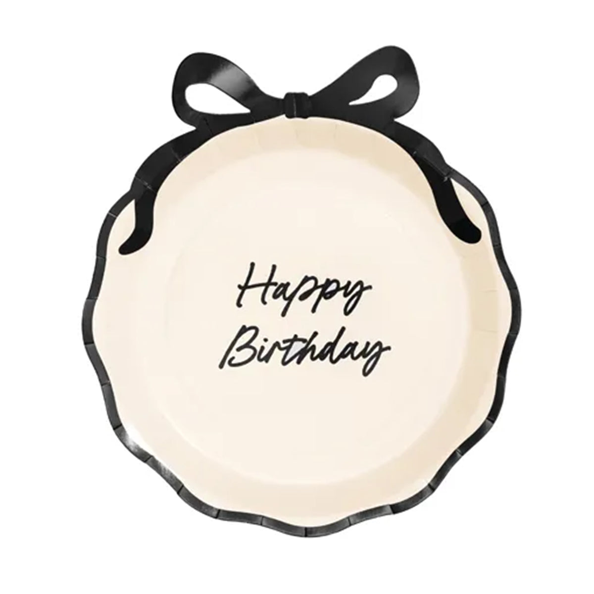 6 Pappteller - Ø 24cm - Happy Birthday Schleife