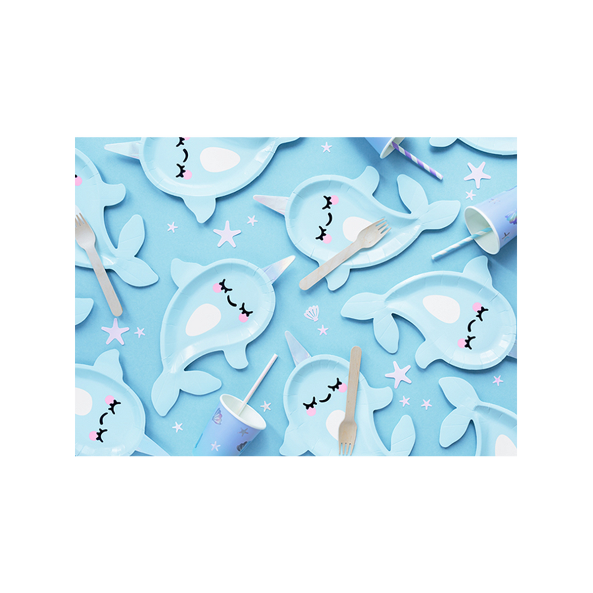 6 Pappteller Trend - Ø 29cm - Narwhal