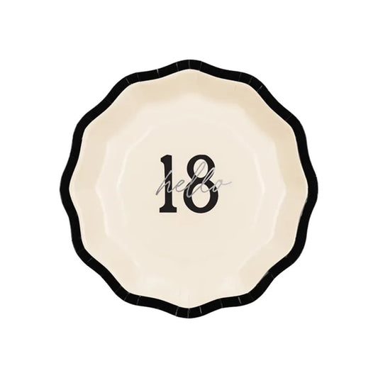6 Pappteller - Ø 18cm - Hello 18