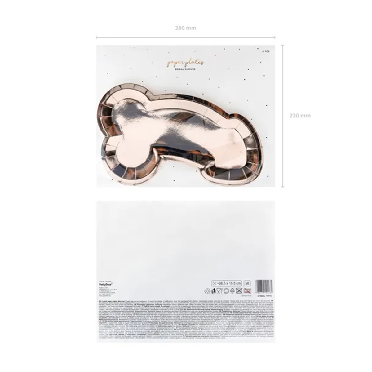 6 Pappteller - Same penis forever - Rosegold