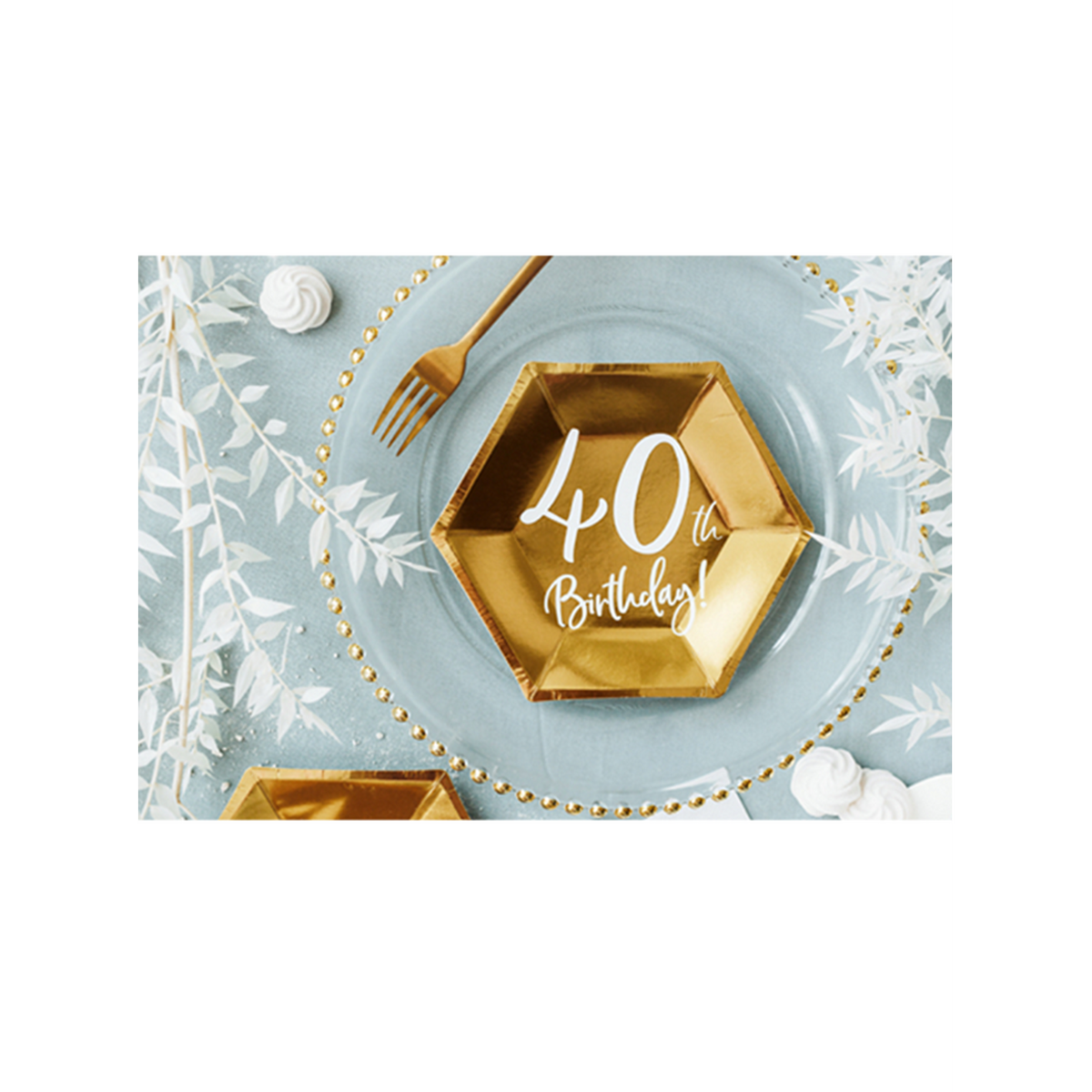 6 Pappteller Trend - Ø 20cm - 40th Birthday
