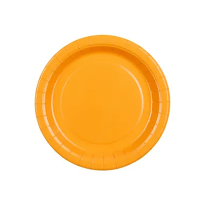 6 Pappteller - Hellorange  - 18cm
