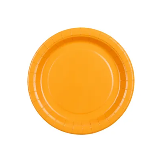 6 Pappteller - Hellorange  - 18cm