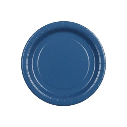 6 Pappteller - Dunkelblau - 18cm