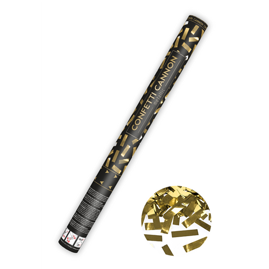1 Konfettikanone XL - 60cm - Metallic - Streifen - Gold