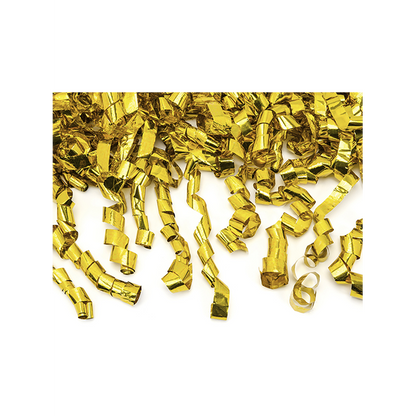1 Konfettikanone - 40cm - Metallic - Luftschlangen - Gold