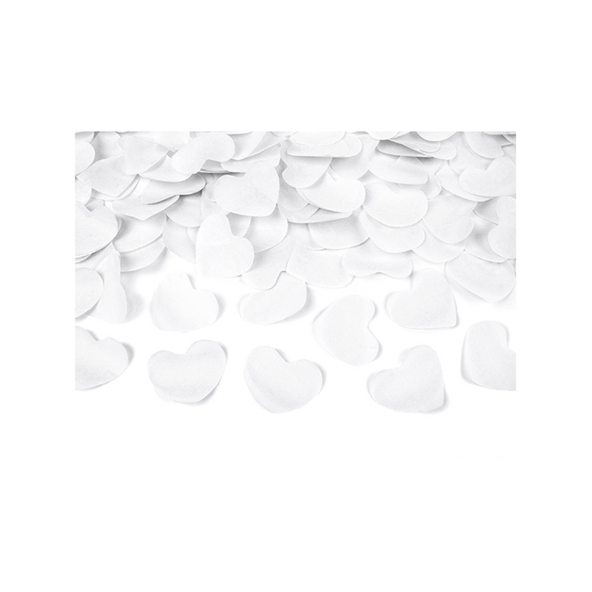 1 Konfettikanone XL - 60cm - Papier - Herzen - Weiß
