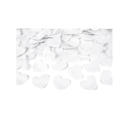 1 Konfettikanone XL - 60cm - Papier - Herzen - Weiß