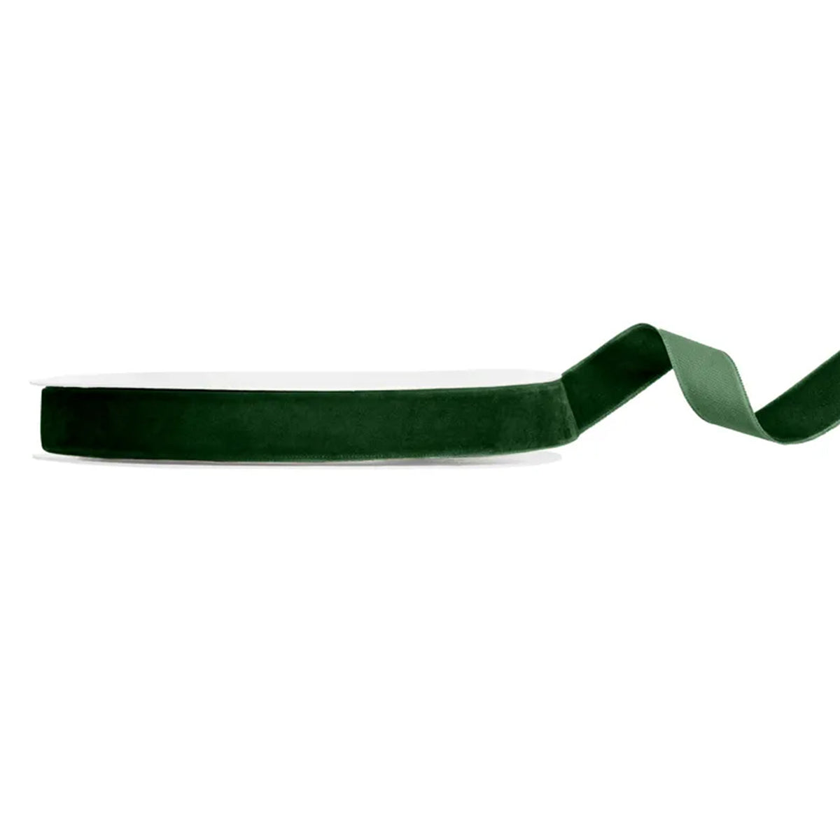 1 Ballonband - Velour - Flaschengrün - 15mm