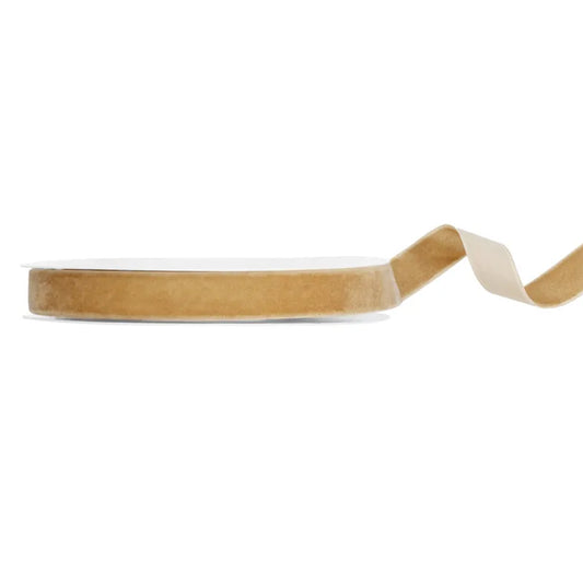 1 Ballonband - Velour - Kalt Gold - 15mm