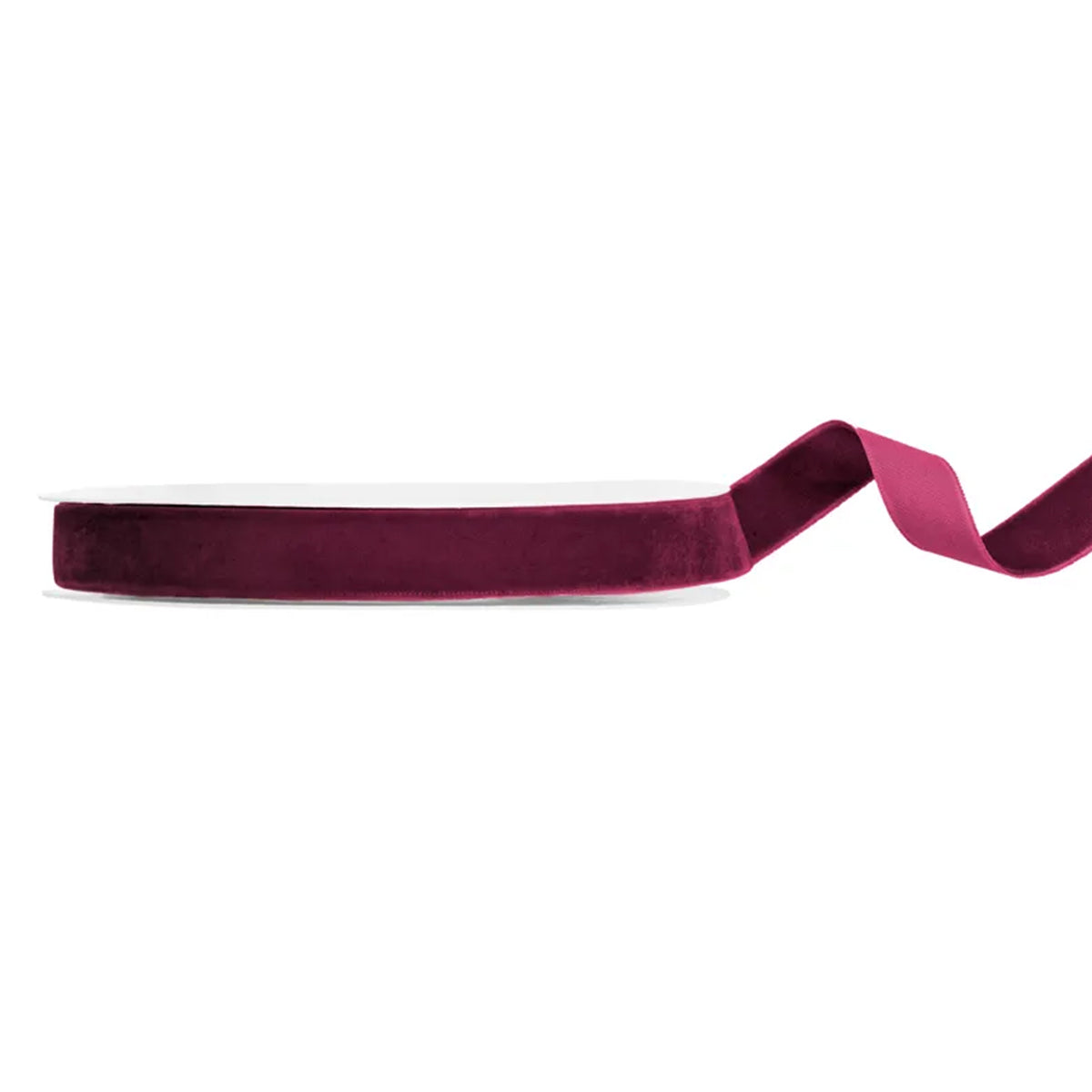 1 Ballonband - Velour - Dunkelrot - 15mm