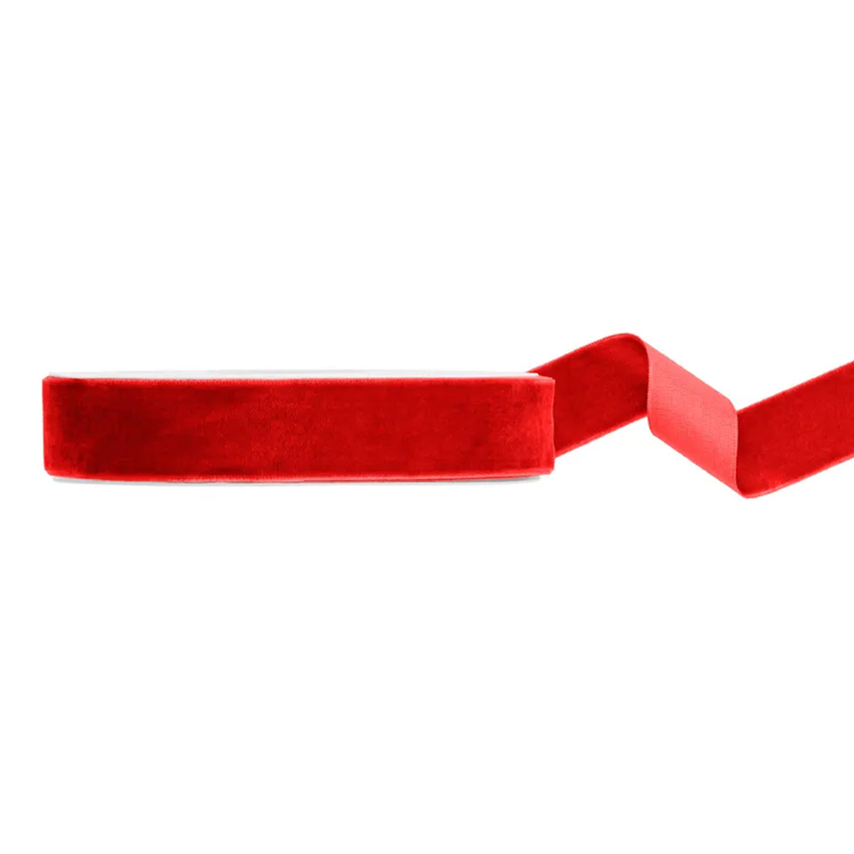1 Ballonband - Velour - Rot - 25mm