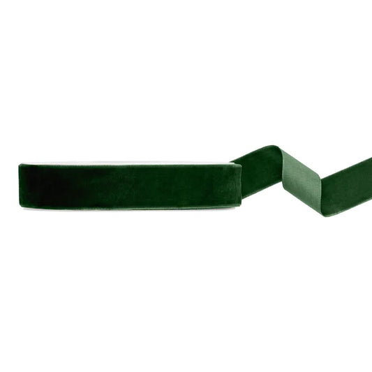 1 Ballonband - Velour - Flaschengrün - 25mm