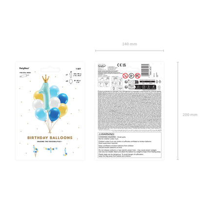 1 Ballonset - First Birthday, blue