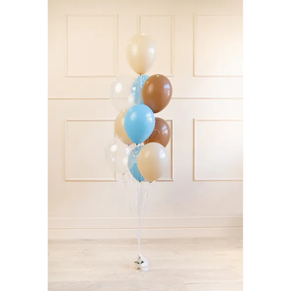 10 Luftballons - Ø 27cm & 30cm - Pastel Blau & Schokoladenbraun
