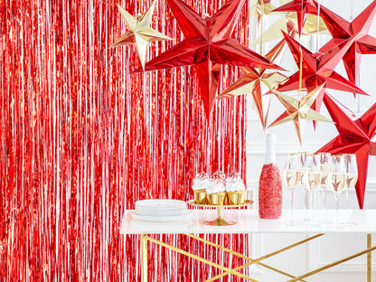 1 Glittervorhang - 2,5m - Rot
