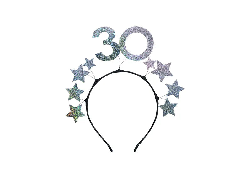 1 Stirnband - 30 mit Sternen - Silver