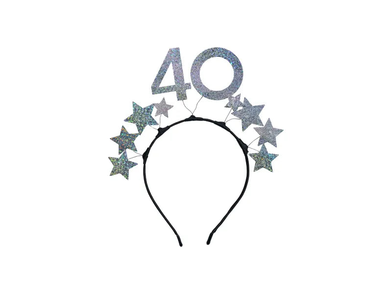 1 Stirnband - 40 mit Sternen - Silver