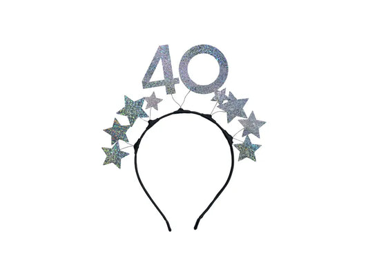 1 Stirnband - 40 mit Sternen - Silver