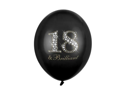 6 Motivballons - Ø 30cm - 18 & Brilliant Pastel Black