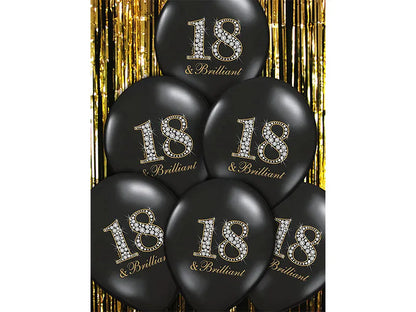 6 Motivballons - Ø 30cm - 18 & Brilliant Pastel Black